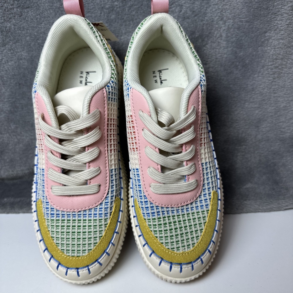 Nicole Miller New York Mixed Media Brita Platform Patch Sneaker Shoes NEW 7 - Picture 14 of 16